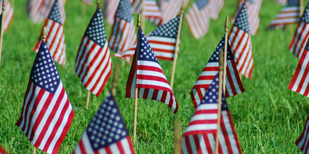 Veteran Family And American Flag Brand Image